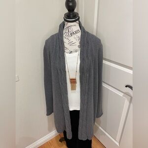 Tommy Hilfiger Gray Cardigan Sweater Open Front